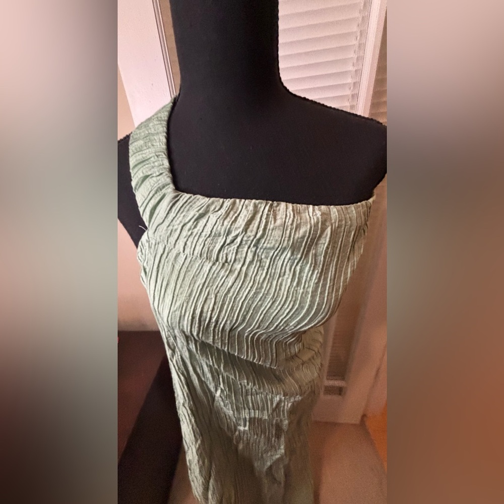 Lulus Poised Performance Elegant One-Shoulder Green Maxi Dress-Small - Picture 7 of 14